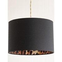 Valuelights Oasis Black Fabric With Leopard Print Inner Drum Ceiling Large Lamp Shade
