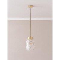 Valuelights India White Confetti Glass Shade Brushed Gold Capped Ceiling Pendant Light