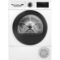 Bosch Wth85226Gb 8Kg Load Heat Pump Tumble Dryer With Autodry, Time Delay/Time Remaining, Led Display, Silver/ White Door