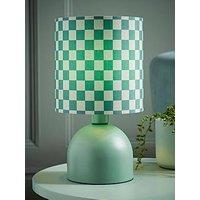 Valuelights Miley Green Checkerboard Table Lamp