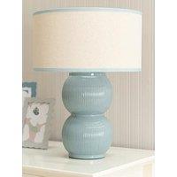 Valuelights Gemma Stacked Ribbed Green Glazed Table Lamp