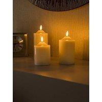 Valuelights Set Of 3 Led Flickering Candles With Remote Control
