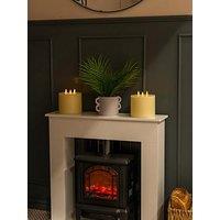 Valuelights Set Of 2 Led 3 Wick Flickering Candle With Remote Control