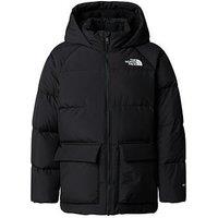 The North Face Teen Down Fleece Lined Short Parka Jacket - Black