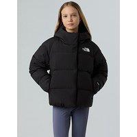 The North Face Girls Down Hooded Jacket - Black