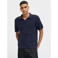 Jack & Jones Premium Knitted Polo Shirt - Navy