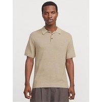 Jack & Jones Premium Knitted Polo Shirt - Beige