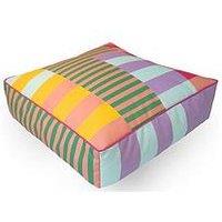Rucomfy Adult Indoor/Outdoor Square Box Floor Cushion - Colourful Block Print