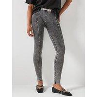 Diesel Athena-Denim Look Leggings - Black