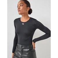 Diesel Angelina D Logo Long Sleeve Bodysuit - Black