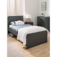 Very Home Aspen Children'S Single Bed With Mattress Options (Buy & Save!) - Grey - Bed Frame With Premium Mattress