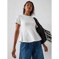 V By Very Seam Detail T-Shirt - White