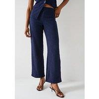 V By Very Textured Wide Leg Trouser - Navy