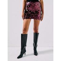 Only Jadel Sequin Mini Skirt- Red