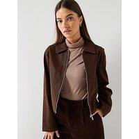 Only Onljona Faux Suede Jacket Otw - Brown