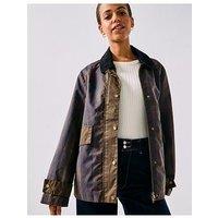 Only Mountain Check Barn Jacket - Green