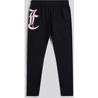 Juicy Couture Girls Large Logo Leggings - Black
