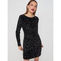 Only Long Sleeve Sequin Dress - Black
