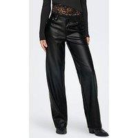 Only Straight Faux Leather Pant - Black