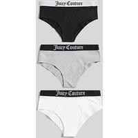 Juicy Couture Girls 3 Pack Hipster Briefs - Black