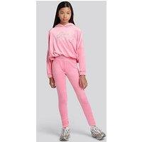 Juicy Couture Girls Relaxed Hoodie & Velour Legging Set - Pink