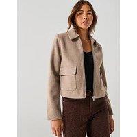 Only Zip Short Jacket - Beige