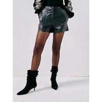 Only Faux Leather Shorts - Black