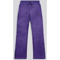 Juicy Couture Girls Diamante Velour Bootcut Jogger - Blue
