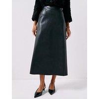 Jdy Salud Long Pu Midi Skirt - Black