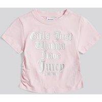 Juicy Couture Girls Slogan Short Sleeve T-Shirt - Pink
