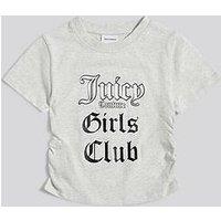 Juicy Couture Girls Slogan Short Sleeve T-Shirt - Grey