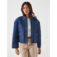 Only Hallie Quilted Denim Jacket - Blue