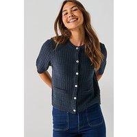 Jdy Tikka Short Sleeve O-Neck Cardigan - Navy