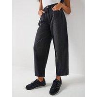 Only Onlchara High Waist Horseshoe Denim Jeans - Black