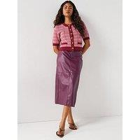 Only Verona Faux Leather Midi Skirt - Purple