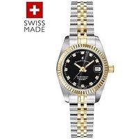 Jacques Du Manoir Swiss-Made Ladies Inspiration Silver & Gold Plated Bracelet Watch