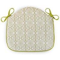 Rucomfy Single Seat Foam Filled Chair Seatpad - 2 Pack- Damask Olive Green