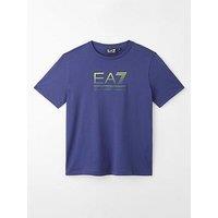 Ea7 Emporio Armani Boys Train Visibility Short Sleeve T-Shirt - Blue