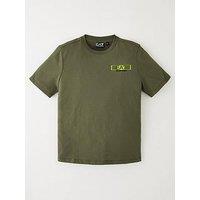 Ea7 Emporio Armani Boys Train 7 Lines Short Sleeve T-Shirt - Khaki