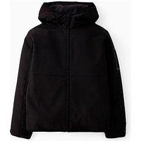 Ea7 Emporio Armani Boys Train Graphic Series Monogram Logo Jacket - Black