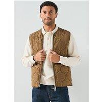 Farah F Tab Campbell Vest Gilet - Brown