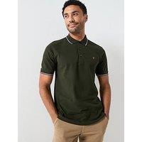 Farah Elton Tipped Polo Shirt - Brown