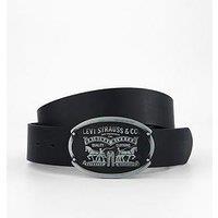 Levi'S Billy Plaque Regular Leather Belt - Black
