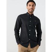 Farah Brewer Oxford Slim Fit Shirt - Black