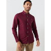 Farah Brewer Oxford Slim Fit Shirt - Burgundy