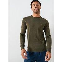 Farah Mullen Merino Wool Knitted Jumper - Green