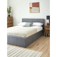 Very Home Marston Faux Leather Side Lift Up Storage Ottoman Bed With Mattress Options (Buy And Save!) - Grey - Fsc Certified - Bed Frame With Microquilt Mattress