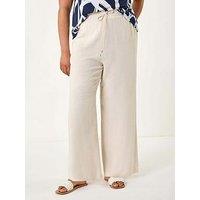 Roman Curve Linen Mix Trousers - White
