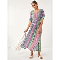 Roman Boho Stripe Maxi Dress - Pink