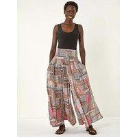 Roman Patchwork Wide Leg Palazzo Trouser - Pink